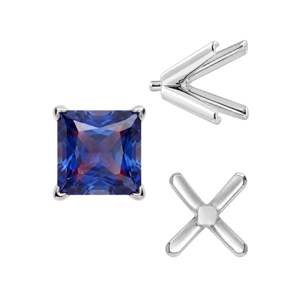 ITI NYC V-End Square Solitaire Settings With Peg in 14K Gold (2.50 mm - 9.00 mm)