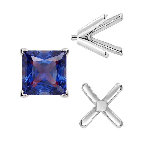 ITI NYC V-End Square Solitaire Settings With Peg in 14K Gold (2.50 mm - 9.00 mm)