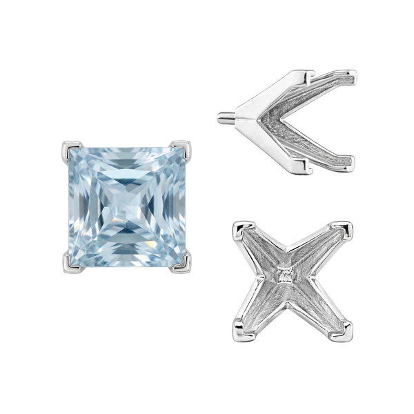 ITI NYC V-End Square Solitaire Settings With Peg in 14K Gold (3.00 mm - 10.00 mm)