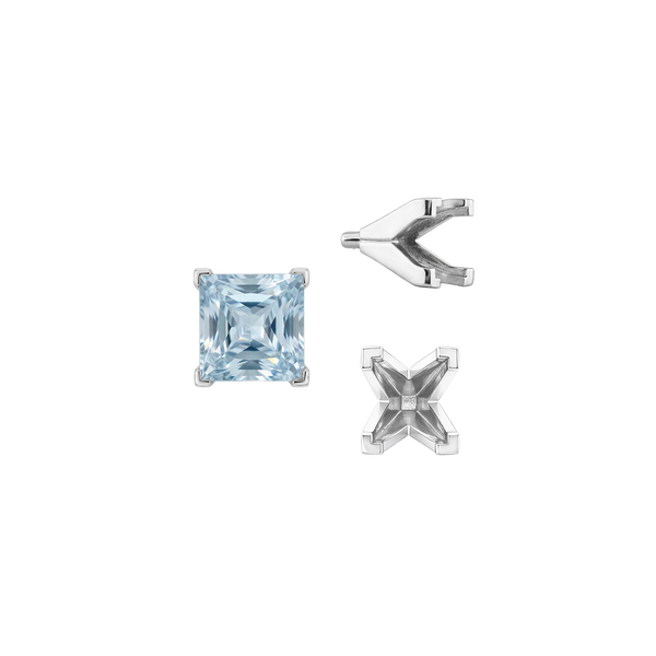 ITI NYC V-End Square Solitaire Settings With Peg in 14K Gold (3.00 mm - 10.00 mm)
