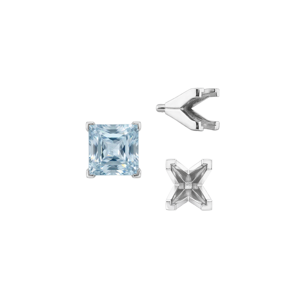 ITI NYC V-End Square Solitaire Settings With Peg in 18K Gold (3.50 mm - 7.00 mm)