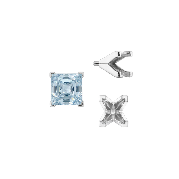 ITI NYC V-End Square Solitaire Settings With Peg in 18K Gold (3.50 mm - 7.00 mm)