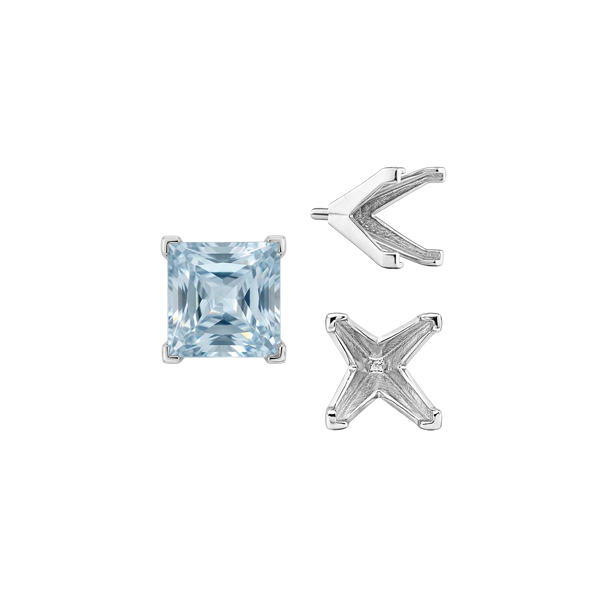 ITI NYC V-End Square Solitaire Settings With Peg in 18K Gold (3.50 mm - 7.00 mm)