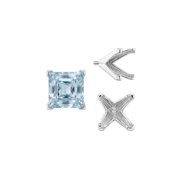 ITI NYC V-End Square Solitaire Settings With Peg in 18K Gold (3.50 mm - 7.00 mm)