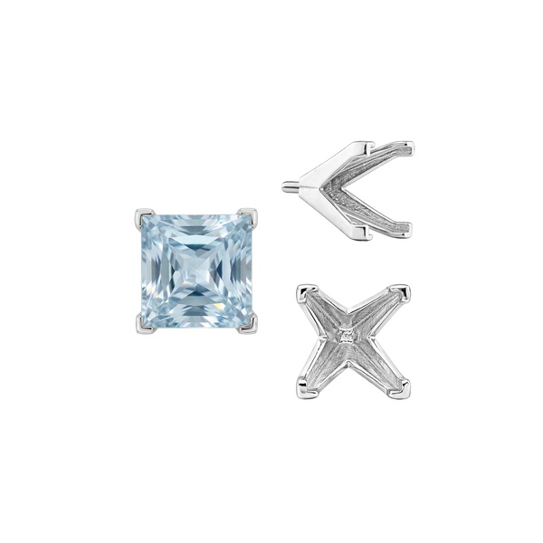 ITI NYC V-End Square Solitaire Settings With Peg in 18K Gold (3.50 mm - 7.00 mm)
