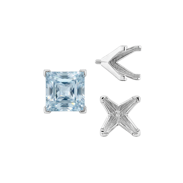 ITI NYC V-End Square Solitaire Settings With Peg in 18K Gold (3.50 mm - 7.00 mm)