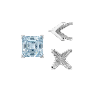 ITI NYC V-End Square Solitaire Settings With Peg in 18K Gold (3.50 mm - 7.00 mm)