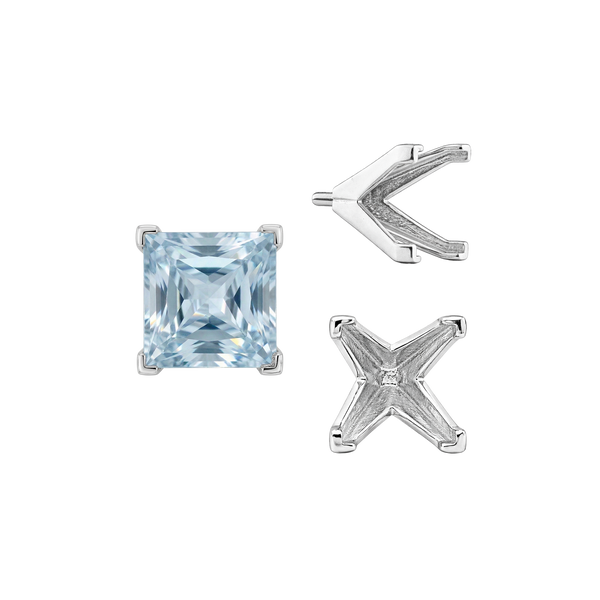 ITI NYC V-End Square Solitaire Settings With Peg in 18K Gold (3.50 mm - 7.00 mm)