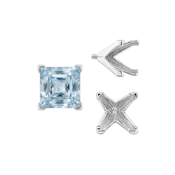 ITI NYC V-End Square Solitaire Settings With Peg in 14K Gold (3.00 mm - 10.00 mm)
