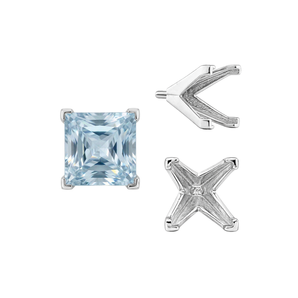 ITI NYC V-End Square Solitaire Settings With Peg in 14K Gold (3.00 mm - 10.00 mm)