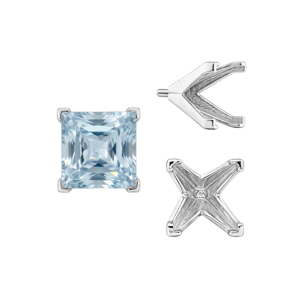 ITI NYC V-End Square Solitaire Settings With Peg in 14K Gold (3.00 mm - 10.00 mm)