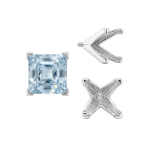 ITI NYC V-End Square Solitaire Settings With Peg in 14K Gold (3.00 mm - 10.00 mm)