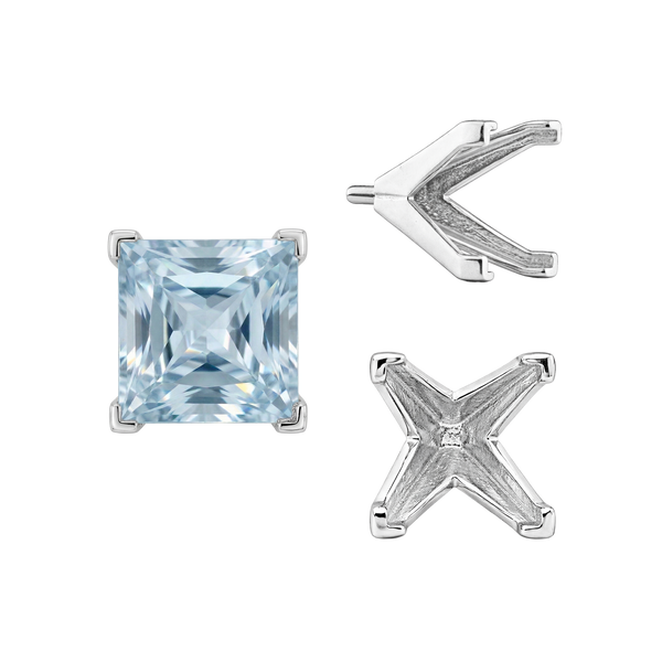 ITI NYC V-End Square Solitaire Settings With Peg in 14K Gold (3.00 mm - 10.00 mm)