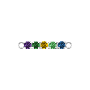 Multi Gemstone Bar Charm in 14K Gold (0-6 stones)