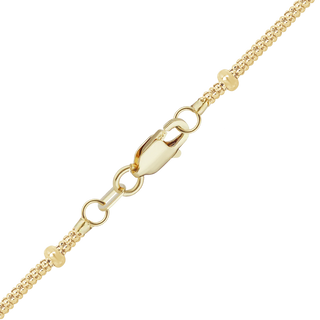 Finished Stud (Satellite) Birdcage Anklet in 14K Yellow Gold