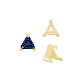 ITI NYC Three Prong Triangle Shape Single Wire Settings in 14K Gold (3.00 mm - 10.00 mm)