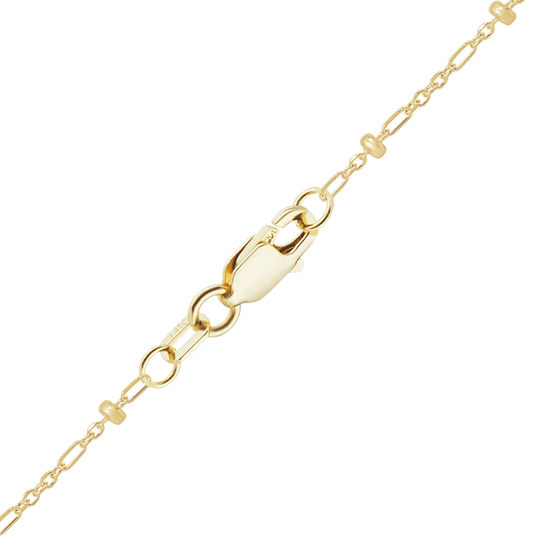 Finished Stud (Satellite) Alternating Cable Necklace in 14K Yellow Gold