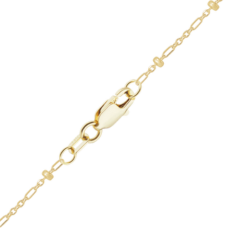 Finished Stud (Satellite) Alternating Cable Necklace in 14K Yellow Gold