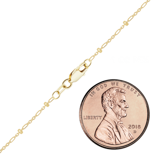 Finished Stud (Satellite) Alternating Cable Necklace in 14K Yellow Gold