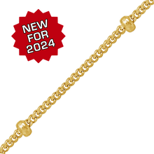 Load image into Gallery viewer, Bulk / Spooled Stud (Satellite) Curb Chain in 14K Yellow Gold (1.00 mm)
