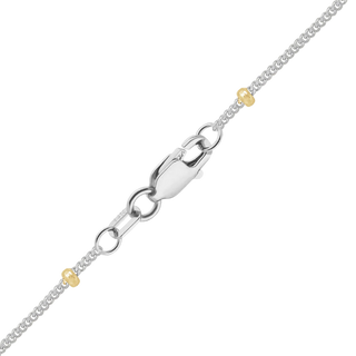 Finished Stud (Satellite) Curb Bracelet in 14K Two Tone Gold