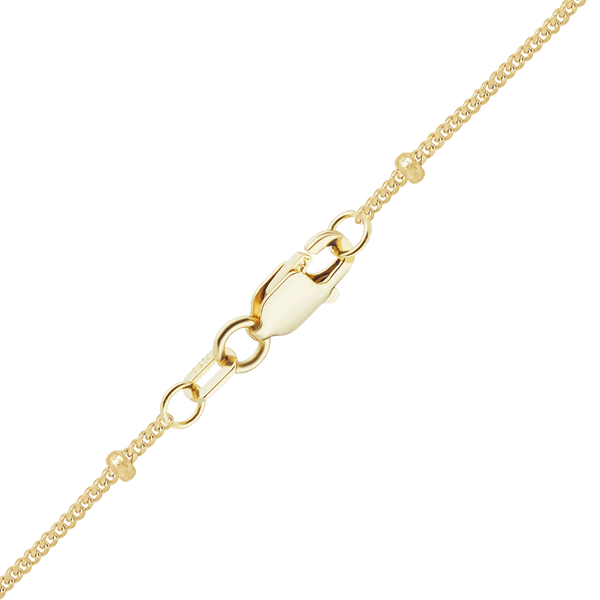 Finished Stud (Satellite) Curb Necklace in 14K Yellow Gold