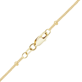 Finished Stud (Satellite) Curb Anklet in 14K Yellow Gold