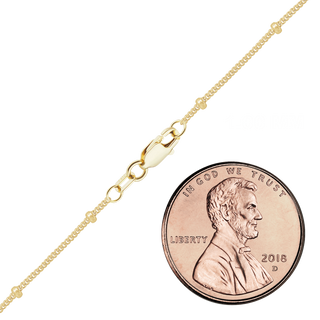 Finished Stud (Satellite) Curb Bracelet in 14K Yellow Gold