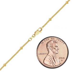 Finished Stud (Satellite) Curb Bracelet in 14K Gold-Filled