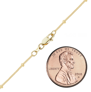 Finished Stud (Satellite) Curb Anklet in 14K Gold-Filled