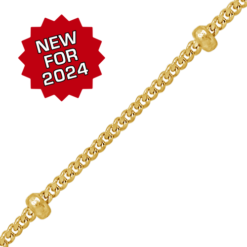 Bulk / Spooled Stud (Satellite) Curb Chain in 14K Gold-Filled (1.00 mm)