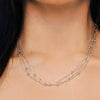 Triboro Triple Strand Beaded Cable Chain Necklace in Sterling Silver
