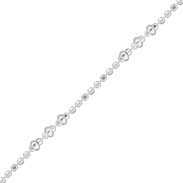 Bulk / Spooled Triple Beaded Stud Chain in Sterling Silver (1.15 mm)
