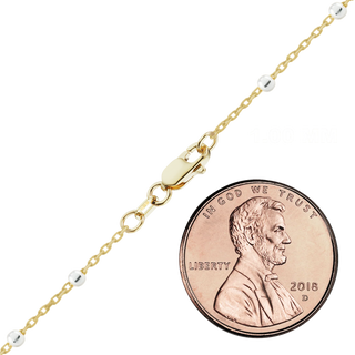 Finished Cable Stud (Satellite) Anklet in 14K Gold-Filled with Sterling Silver Beads