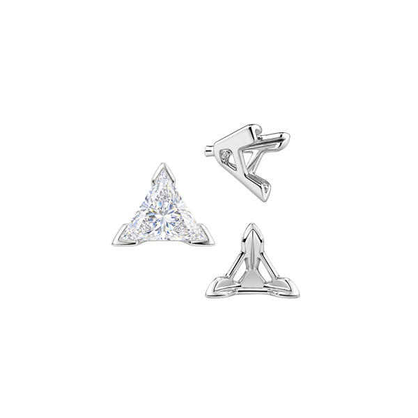 ITI NYC V-End Triangle Shape Tapered Solitaire Settings With Peg in 14K Gold (3.00 mm - 9.00 mm)