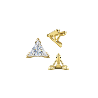 ITI NYC V-End Triangle Shape Tapered Solitaire Settings With Peg in 14K Gold (3.00 mm - 9.00 mm)