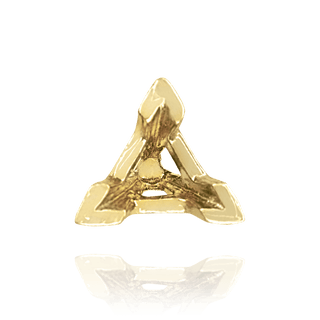 ITI NYC V-End Triangle Shape ITI NYC Tapered Solitaire Settings With Peg in 18K Gold (3.00 mm - 12.00 mm)