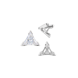 ITI NYC V-End Triangle Shape Tapered Solitaire Settings With Peg in Sterling Silver (3.00 mm - 9.00 mm)
