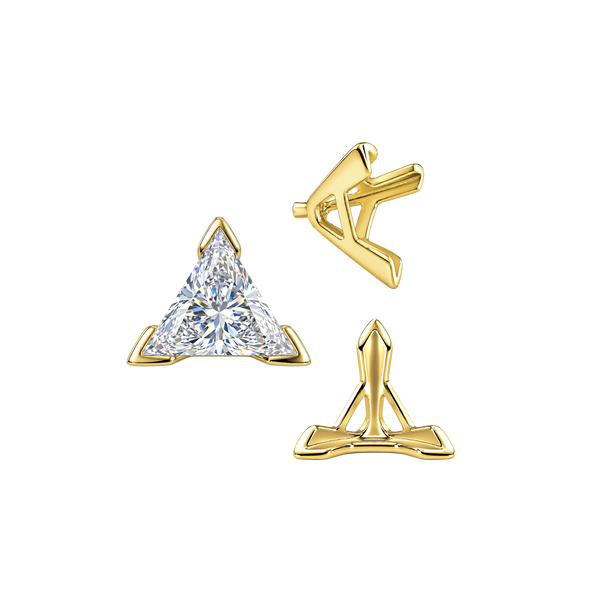 ITI NYC V-End Triangle Shape Tapered Solitaire Settings With Peg in 14K Gold (3.00 mm - 9.00 mm)
