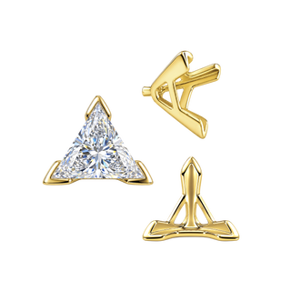 ITI NYC V-End Triangle Shape Tapered Solitaire Settings With Peg in 14K Gold (3.00 mm - 9.00 mm)