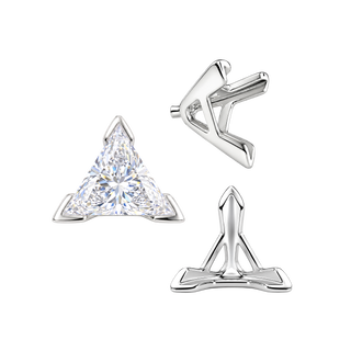 ITI NYC V-End Triangle Shape Tapered Solitaire Settings With Peg in Sterling Silver (3.00 mm - 9.00 mm)