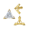 ITI NYC V-End Triangle Shape Tapered Solitaire Settings With Peg in 14K Gold (3.00 mm - 9.00 mm)