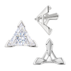 ITI NYC V-End Triangle Shape Tapered Solitaire Settings With Peg in Sterling Silver (3.00 mm - 9.00 mm)