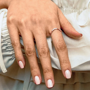 Stackable Ring with Curved Design in Sterling Silver