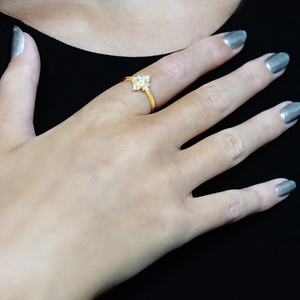 Stackable Ring Sunburst with Stone in Sterling Silver