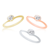 Stackable Ring with Stones in Heart with Halo in Sterling Silver