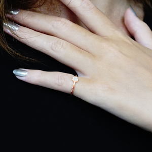 Stackable Ring with Stones in Flower Cluster in Sterling Silver