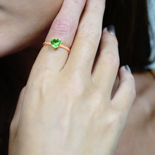 Load image into Gallery viewer, Stackable Evil Eye Ring with Stone in Sterling Silver
