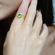 Load image into Gallery viewer, Stackable Evil Eye Ring with Stone in Sterling Silver
