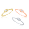 Stackable Evil Eye Ring with Stone in Sterling Silver